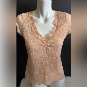 Ratio Lace Short Sleeves Top. Size S